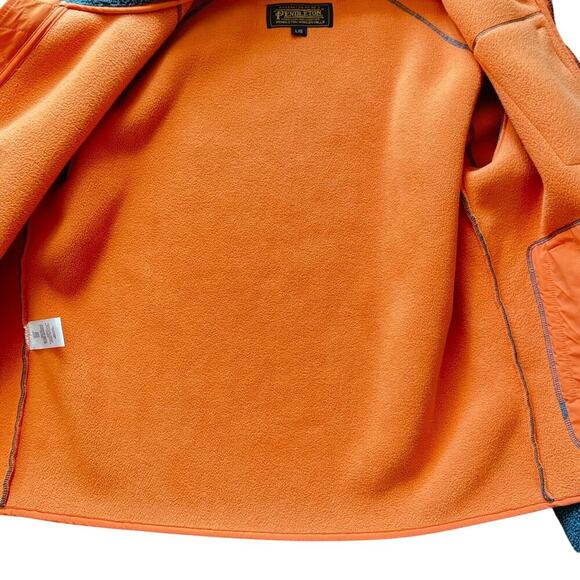 PENDELTON Winthrop Berber Fleece Jacket Storm Blue Orange Men's Size L - Picture 8 of 14